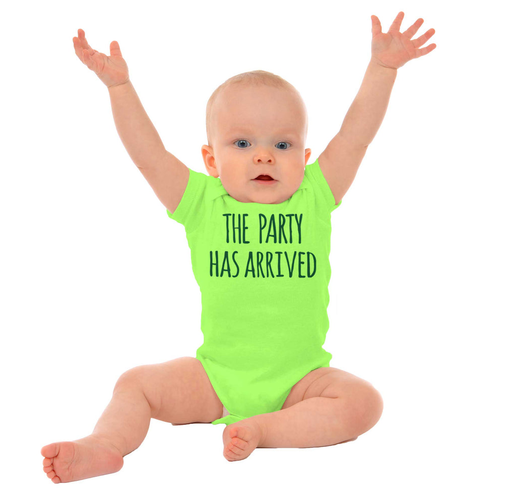 The Party Has Arrived Romper Bodysuit-Direct To Garment Print-Brisco Baby