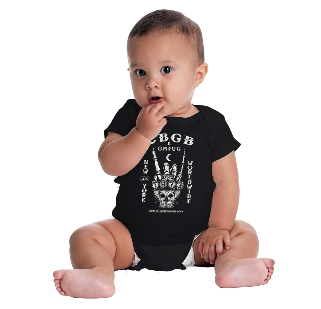 CBGB Metal Romper Bodysuit-Direct To Garment Print-Brisco Baby