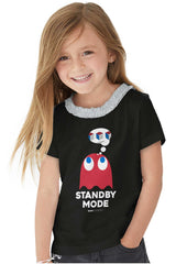 Standby Mode Toddler Ruffled Trim T-Shirt-Direct To Garment Print-Brisco Baby