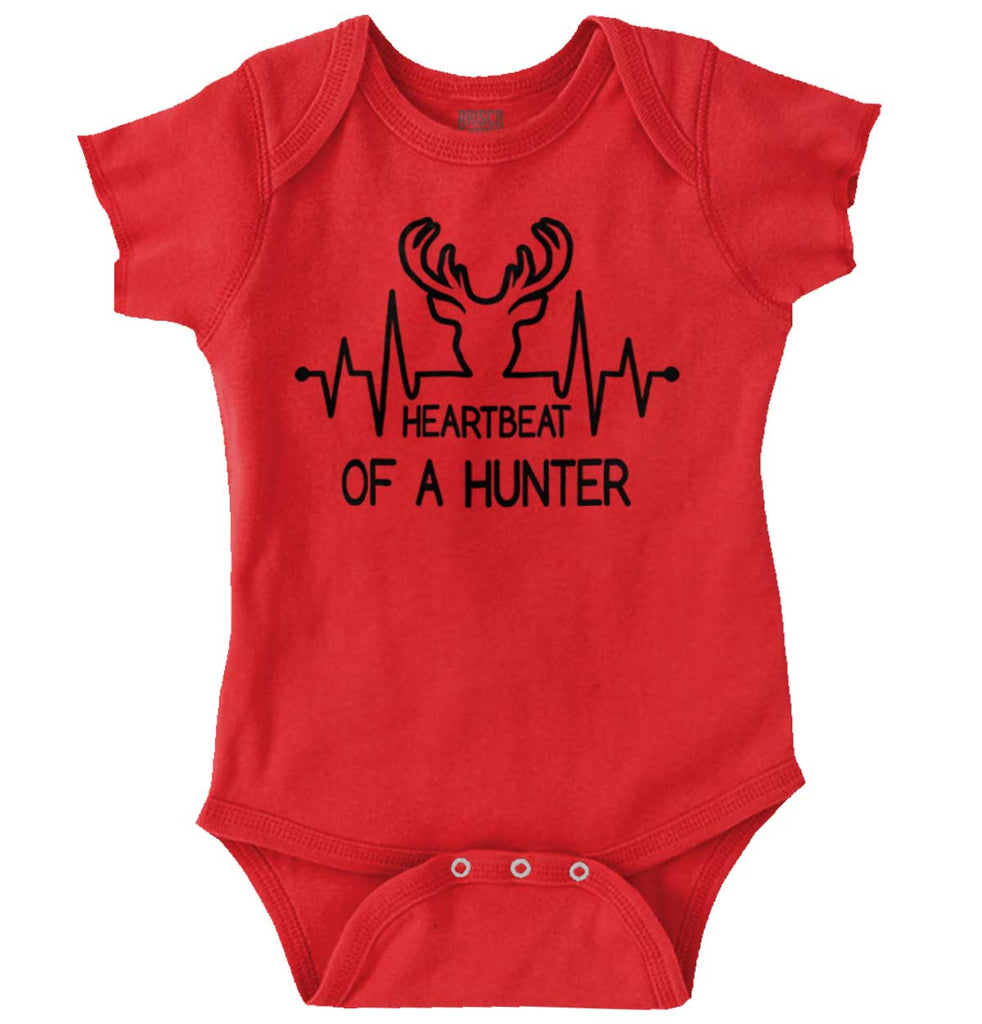 Deer Hunter Heartbeat Romper Bodysuit-Direct To Garment Print-Brisco Baby