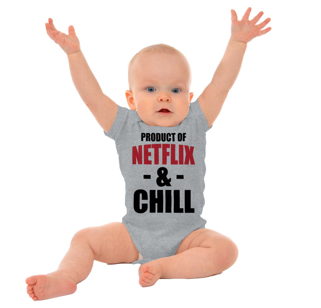 Netflix & Chill Romper Bodysuit-Direct To Garment Print-Brisco Baby