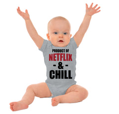 Netflix & Chill Romper Bodysuit-Direct To Garment Print-Brisco Baby