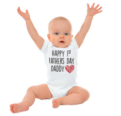 Happy 1st Father's Day Romper Bodysuit-Direct To Garment Print-Brisco Baby