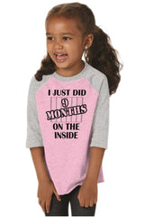 9 Months On The Inside Toddler Baseball-Direct To Garment Print-Brisco Baby