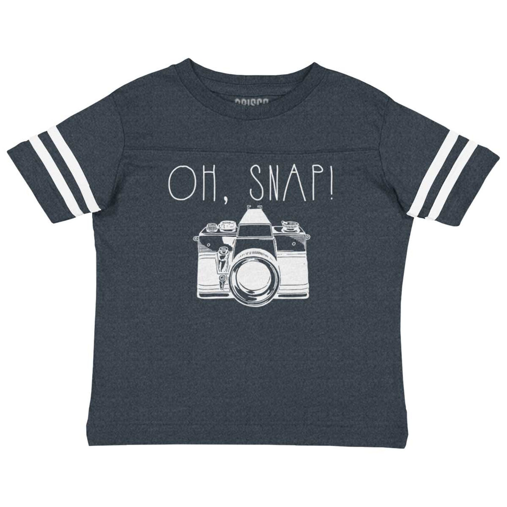 Oh Snap Camera Toddler Football Jersey Tee-Direct To Garment Print-Brisco Baby