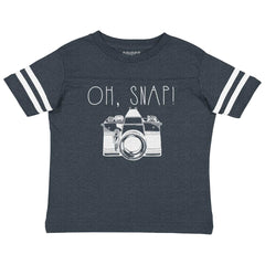 Oh Snap Camera Toddler Football Jersey Tee-Direct To Garment Print-Brisco Baby