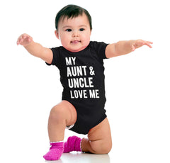 Aunt And Uncle Love Me Romper Bodysuit-Direct To Garment Print-Brisco Baby