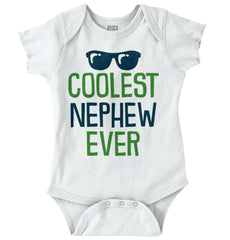 Coolest Nephew Ever Romper Bodysuit-Direct To Garment Print-Brisco Baby