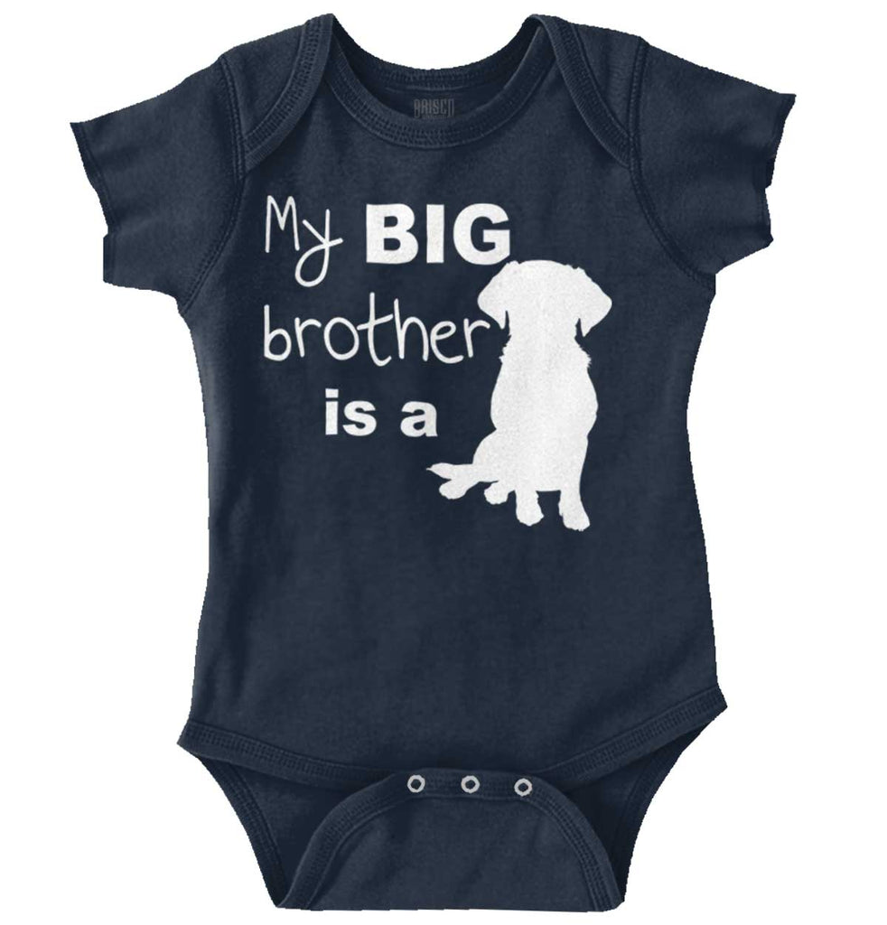 Brother is a Dog Romper Bodysuit-Direct To Garment Print-Brisco Baby
