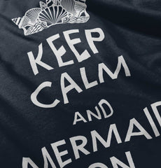 Keep Calm Mermaid On Romper Bodysuit-Direct To Garment Print-Brisco Baby