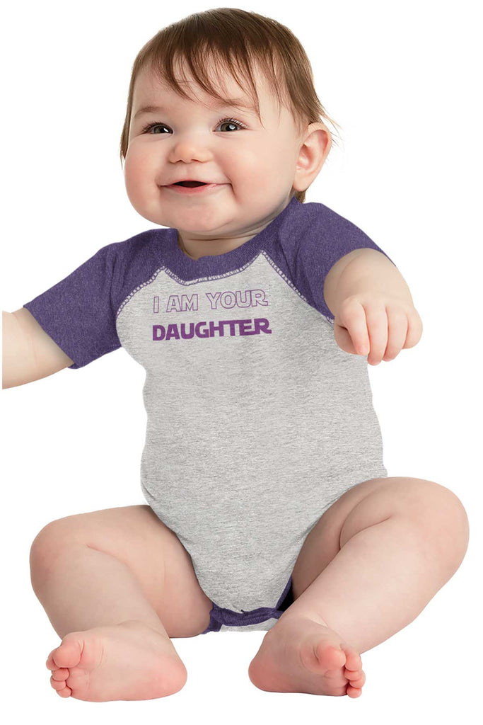 I Am Your Daughter Raglan Romper Bodysuit-Direct To Garment Print-Brisco Baby