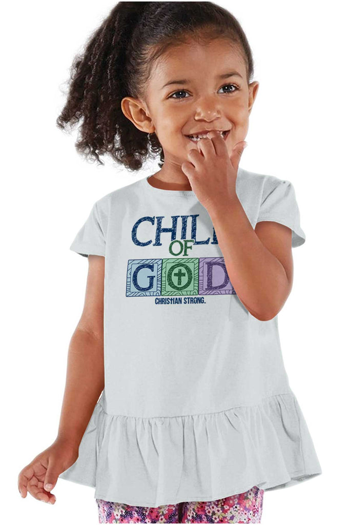 Child of God Toddler Ruffle Bottom Tee-Direct To Garment Print-Brisco Baby