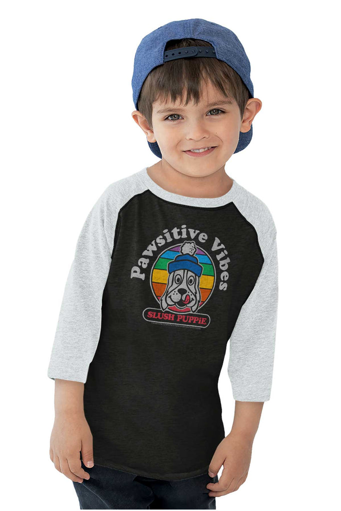 Pawsitive Vibes Toddler Baseball-Direct To Garment Print-Brisco Baby