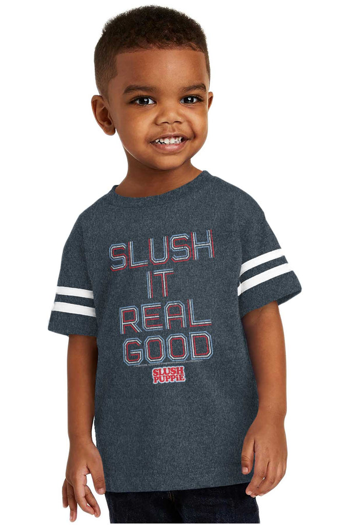 Slush It Real Good Toddler Football Jersey Tee-Direct To Garment Print-Brisco Baby