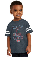 Slush It Real Good Toddler Football Jersey Tee-Direct To Garment Print-Brisco Baby