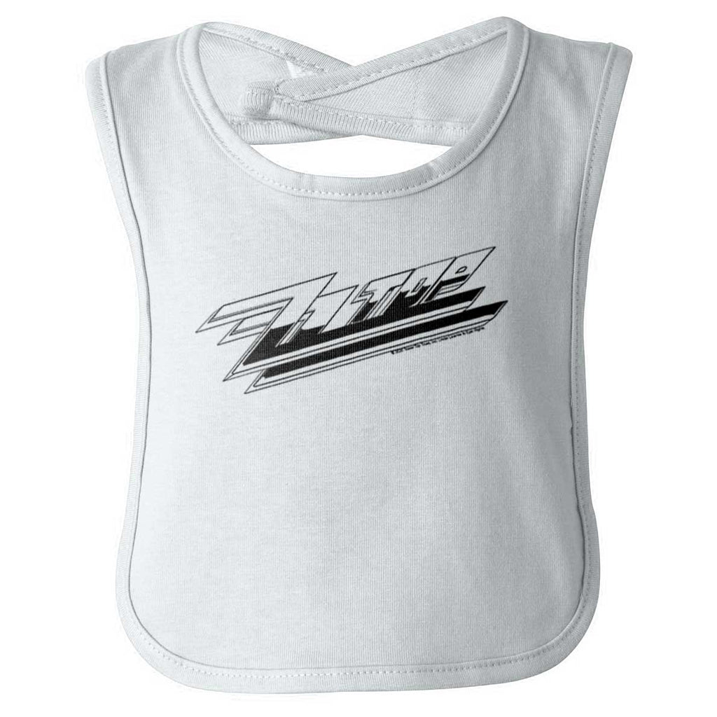 Eighties ZZ Top Infant Baby Bib-Direct To Garment Print-Brisco Baby