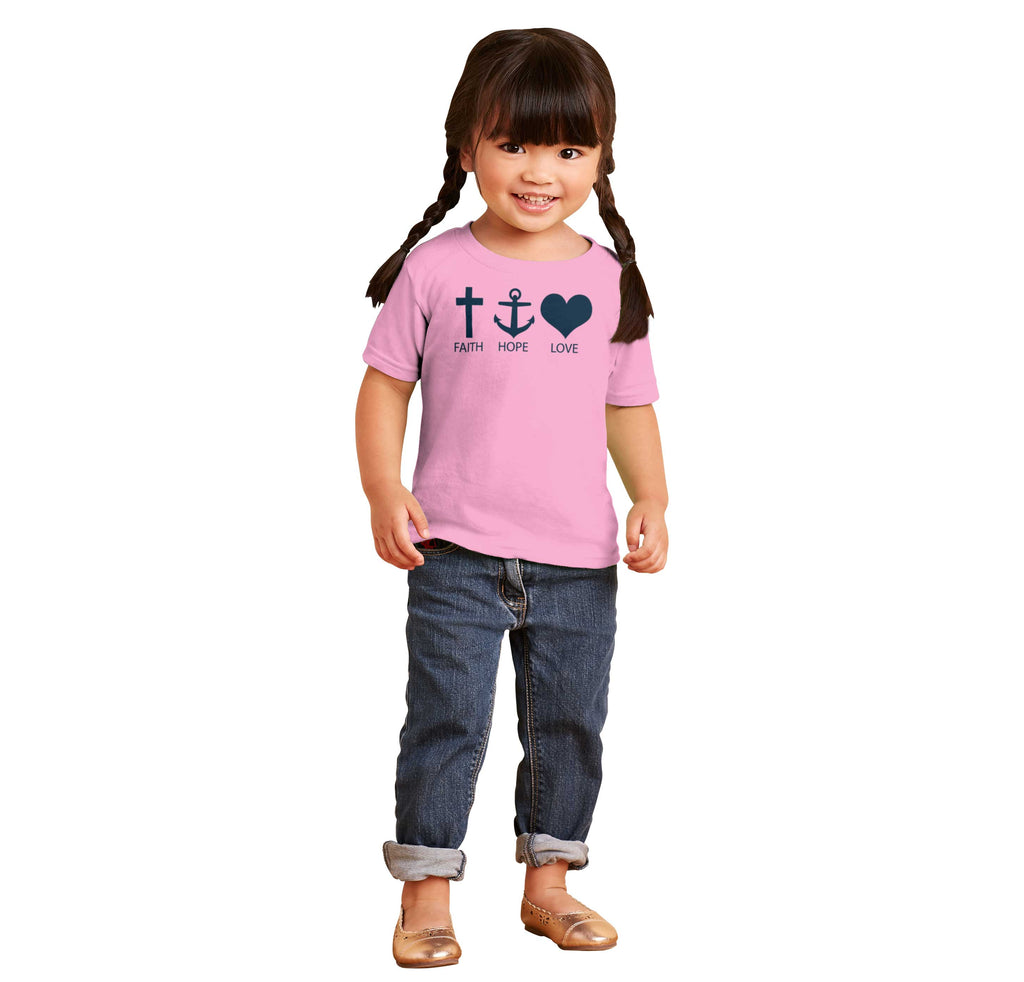 Faith Anchor Love Infant Toddler T Shirt-Direct To Garment Print-Brisco Baby