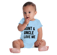 Aunt And Uncle Love Me Romper Bodysuit-Direct To Garment Print-Brisco Baby