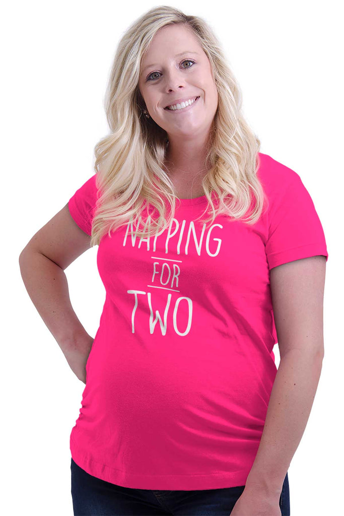 Napping For Two Maternity T-Shirt-Direct To Garment Print-Brisco Baby