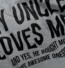 Uncle Loves Me Bough Raglan Romper Bodysuit-Direct To Garment Print-Brisco Baby