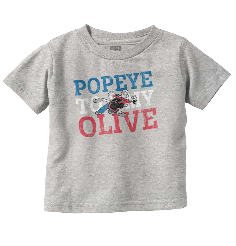 Popeye & Olive Infant Toddler T Shirt-Direct To Garment Print-Brisco Baby