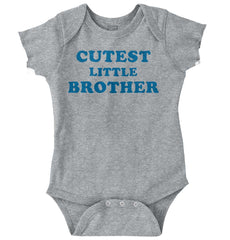 Cutest Little Brother Romper Bodysuit-Direct To Garment Print-Brisco Baby