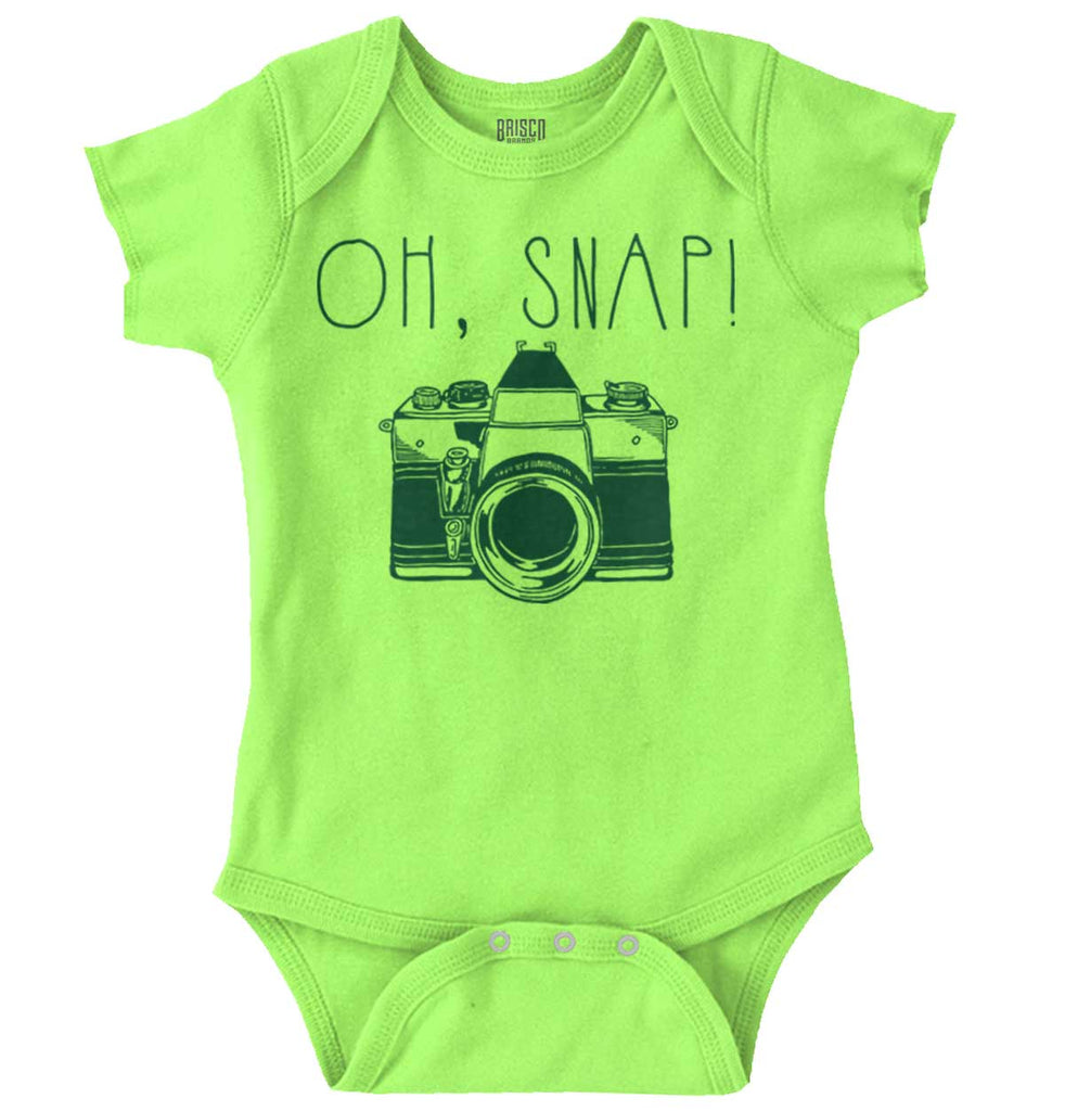 Oh Snap Camera Romper Bodysuit-Direct To Garment Print-Brisco Baby