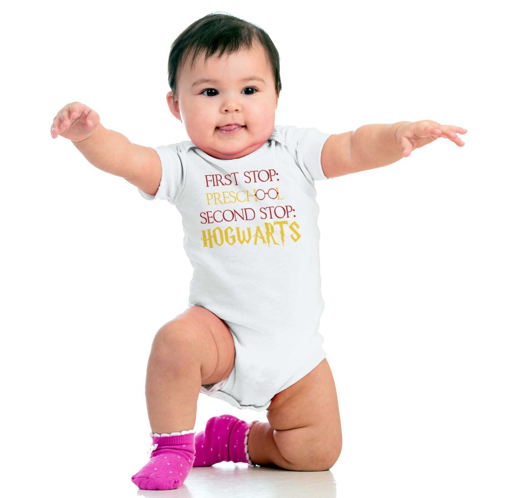 Preschool Hogwarts Romper Bodysuit-Direct To Garment Print-Brisco Baby