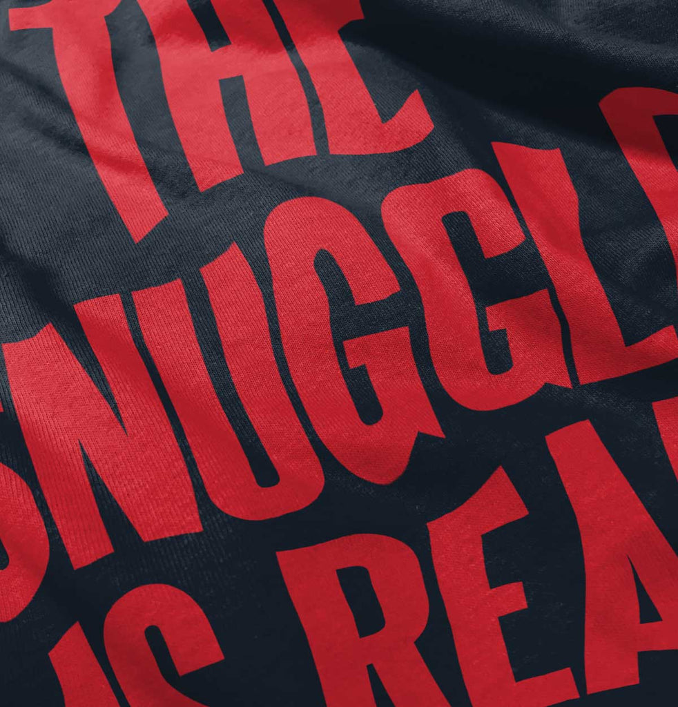 Snuggle Is Real Toddler Ruffled Trim T-Shirt-Direct To Garment Print-Brisco Baby