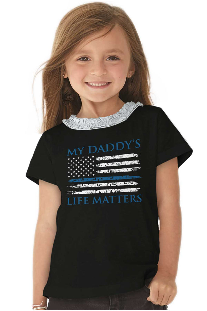 Daddy's Life Toddler Ruffled Trim T-Shirt-Direct To Garment Print-Brisco Baby