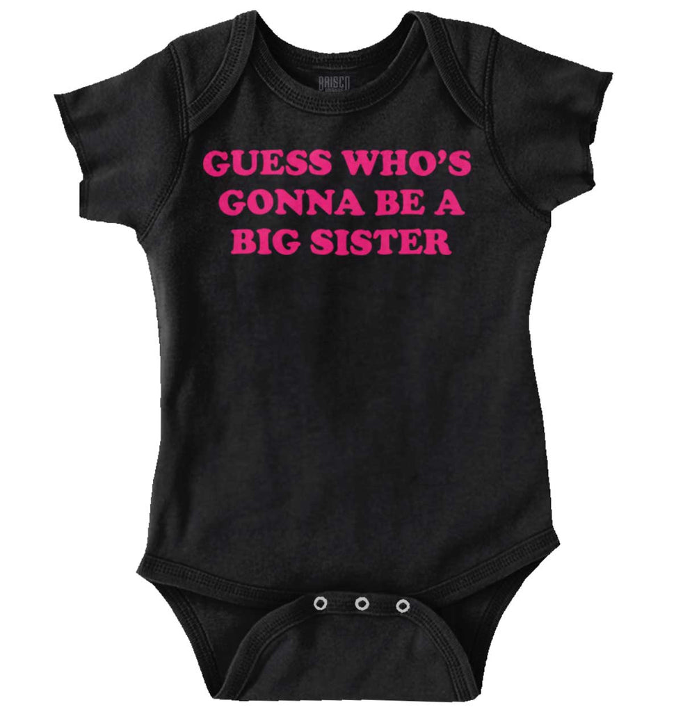 Guess Who's Gonna Be A Big Sister? Romper Bodysuit-Direct To Garment Print-Brisco Baby
