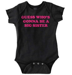 Guess Who's Gonna Be A Big Sister? Romper Bodysuit-Direct To Garment Print-Brisco Baby