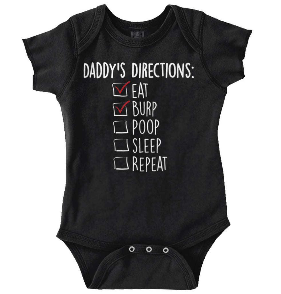 Daddy's Directions Romper Bodysuit-Direct To Garment Print-Brisco Baby