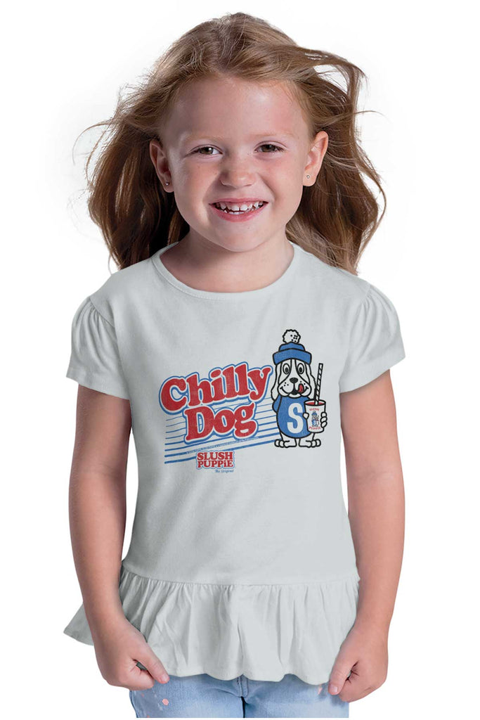 Chilly Dog Toddler Ruffle Bottom Tee-Direct To Garment Print-Brisco Baby