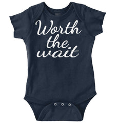 Worth The Wait Romper Bodysuit-Direct To Garment Print-Brisco Baby