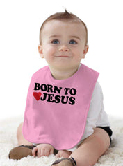 Born To Jesus Infant Baby Bib-Direct To Garment Print-Brisco Baby