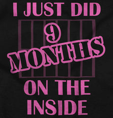 9 Months On The Inside Toddler Ruffled Trim T-Shirt-Direct To Garment Print-Brisco Baby