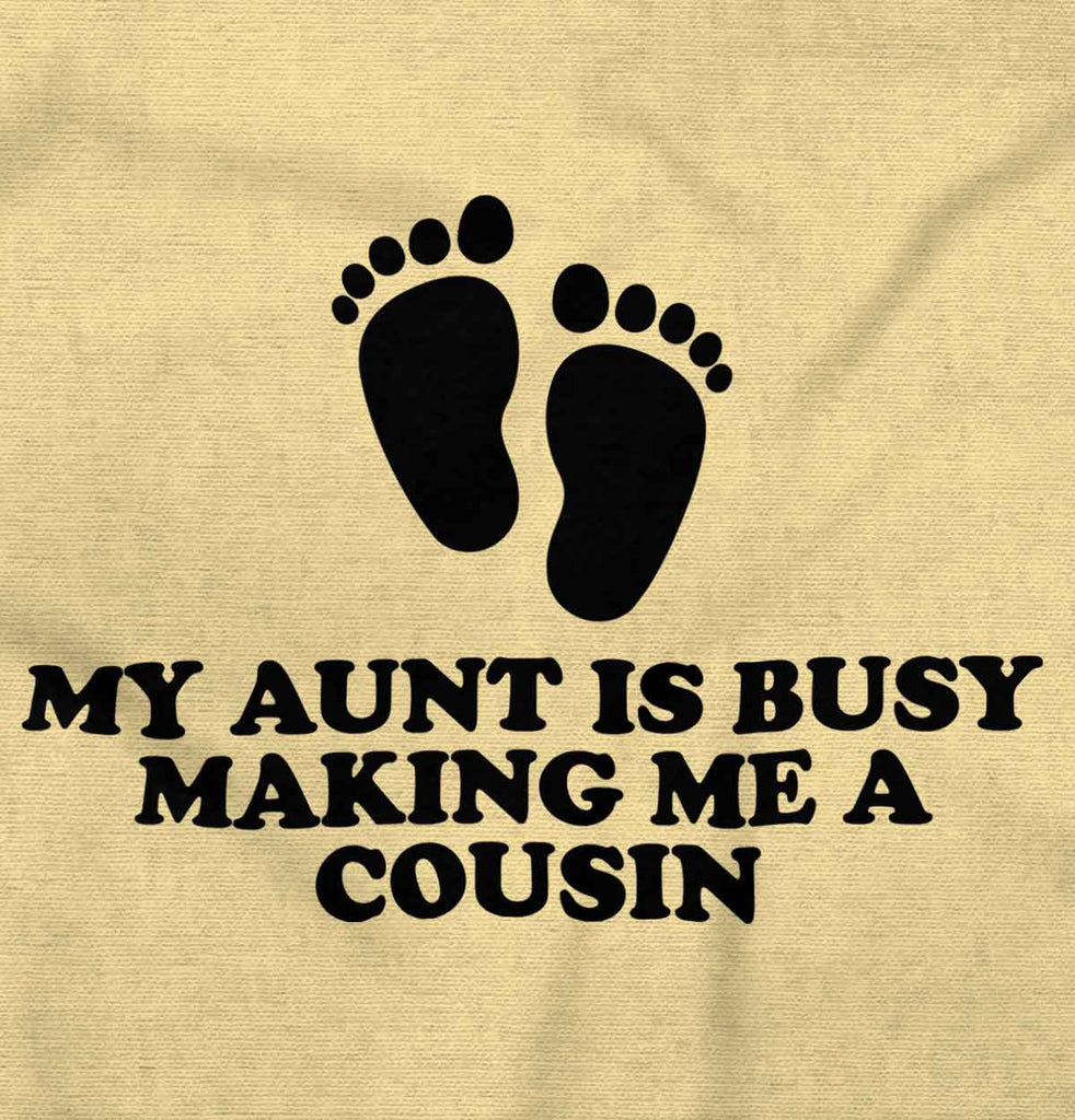 My Aunt Is Busy Romper Bodysuit-Direct To Garment Print-Brisco Baby