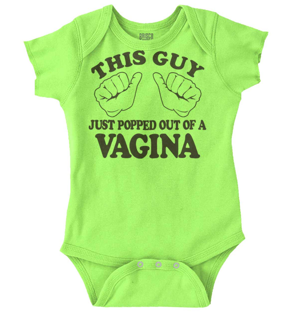 Popped Out of Vagina Romper Bodysuit-Direct To Garment Print-Brisco Baby
