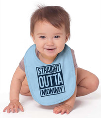 Straight Outta Mommy Infant Baby Bib-Direct To Garment Print-Brisco Baby