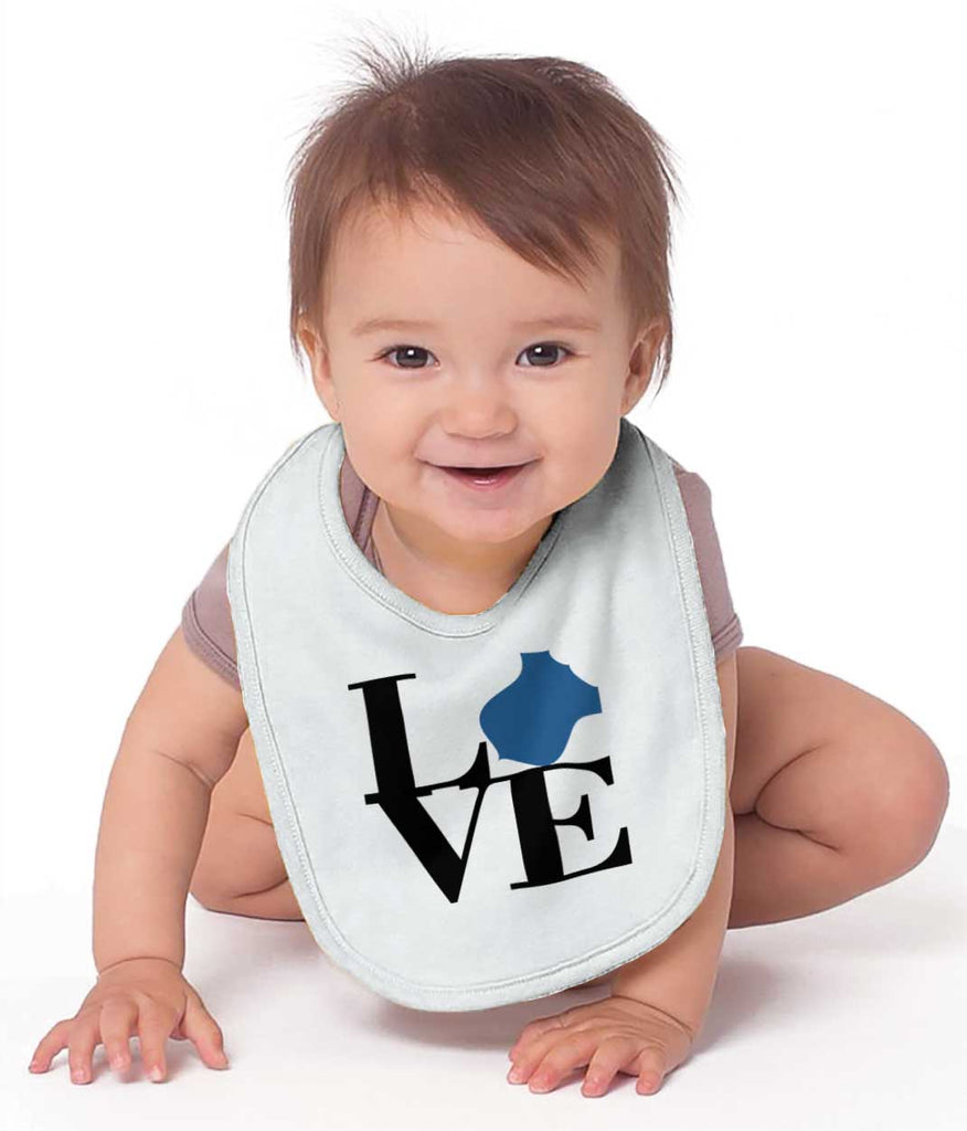 Love Badge Infant Baby Bib-Direct To Garment Print-Brisco Baby