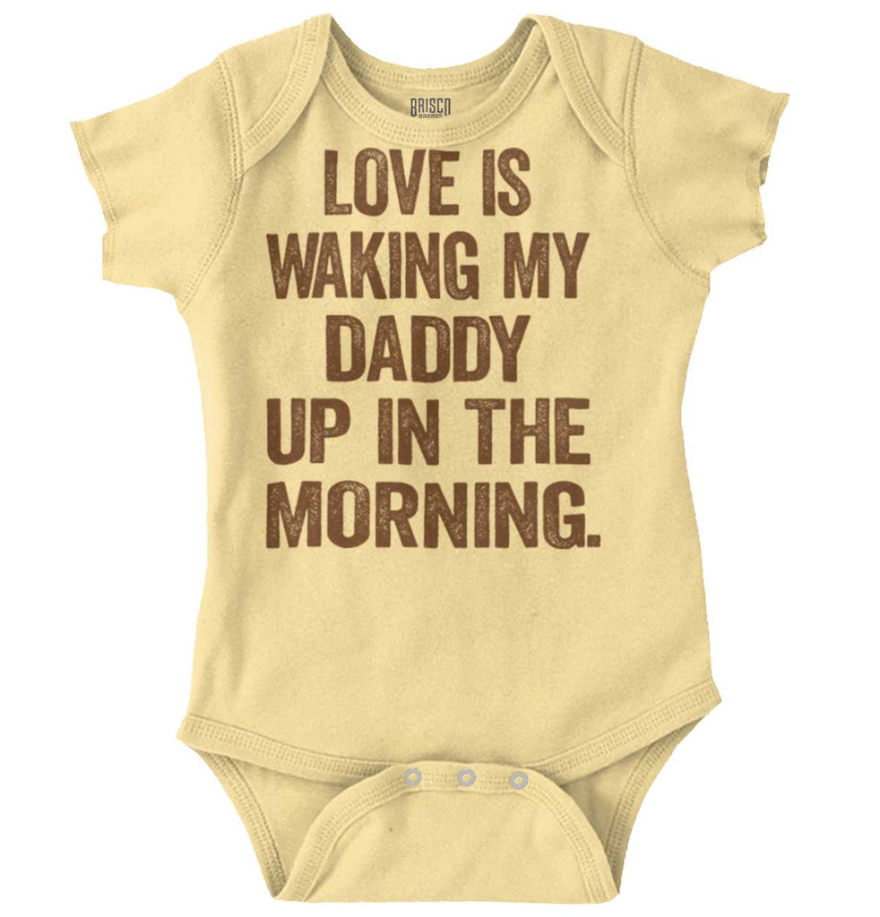 Waking Up Daddy Romper Bodysuit-Direct To Garment Print-Brisco Baby
