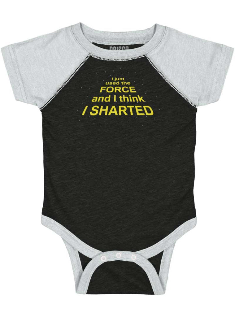 Used The Force Raglan Romper Bodysuit-Direct To Garment Print-Brisco Baby