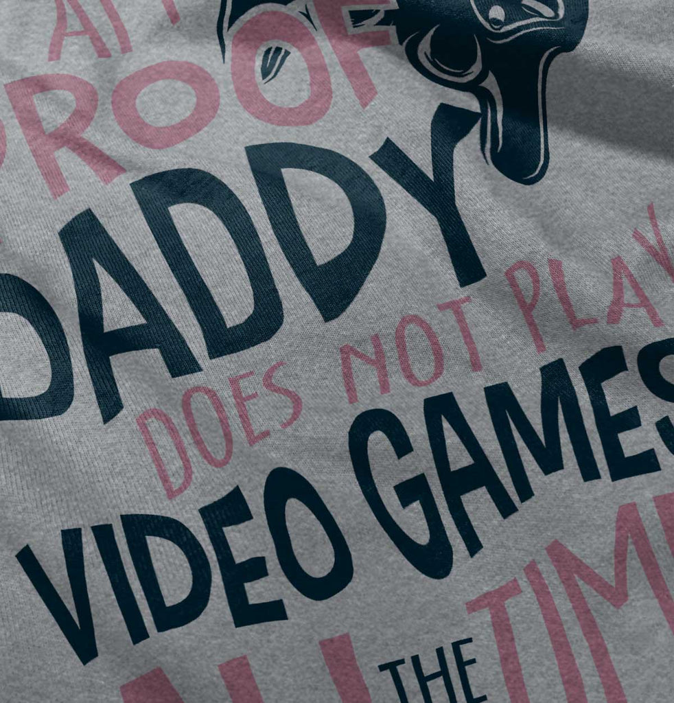 Daddy Plays Video Games Solid Baby Infant Dress-Direct To Garment Print-Brisco Baby