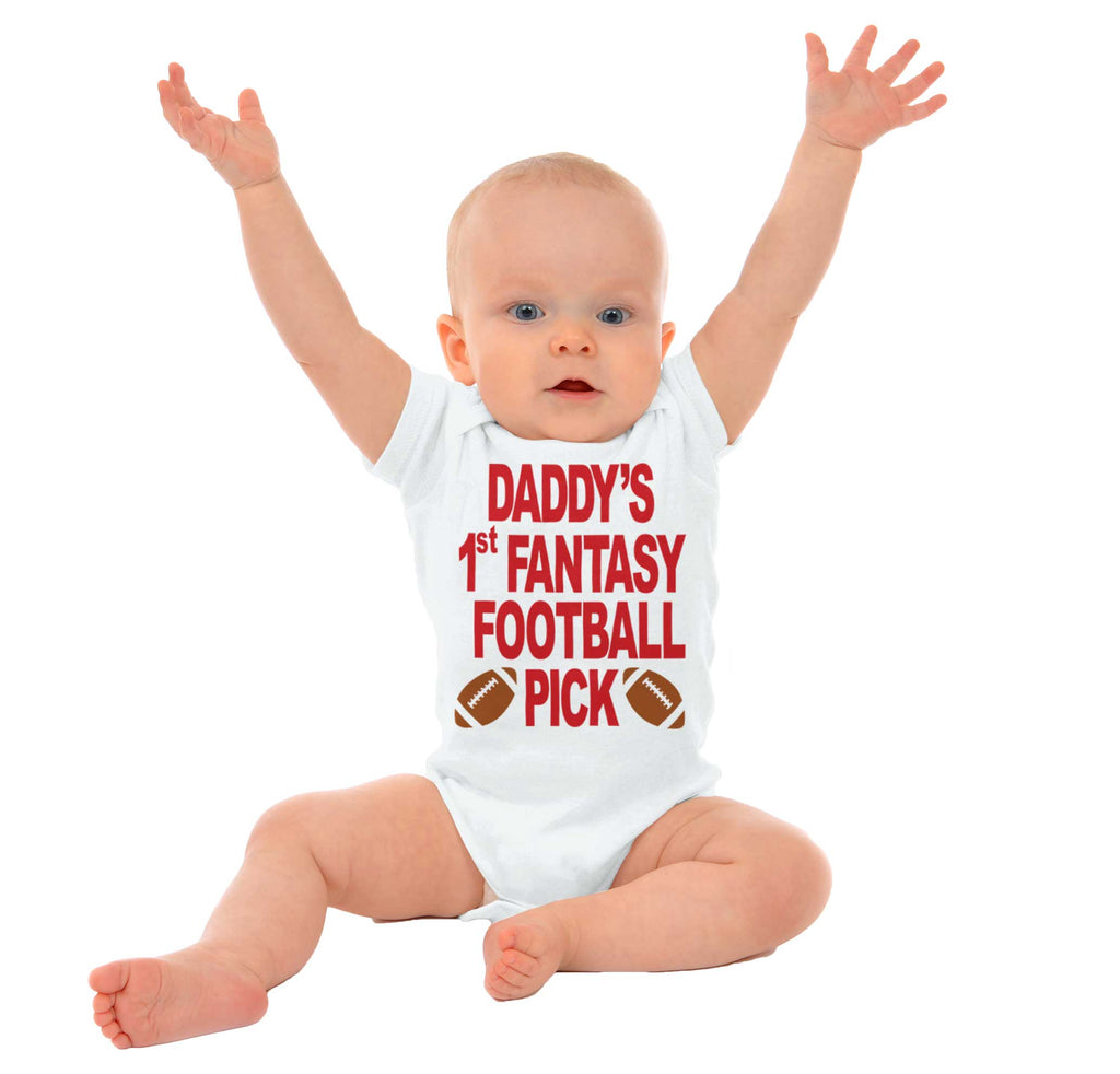 Fantasy Football Pick Romper Bodysuit-Direct To Garment Print-Brisco Baby