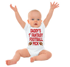 Fantasy Football Pick Romper Bodysuit-Direct To Garment Print-Brisco Baby