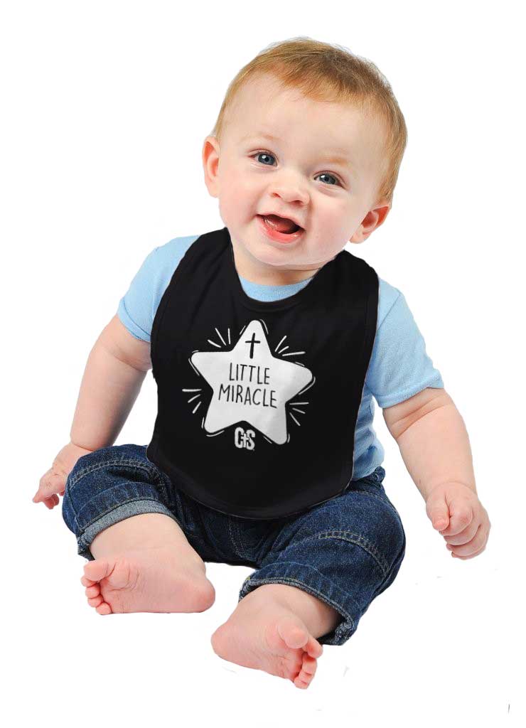 Little Miracle Infant Baby Bib-Direct To Garment Print-Brisco Baby
