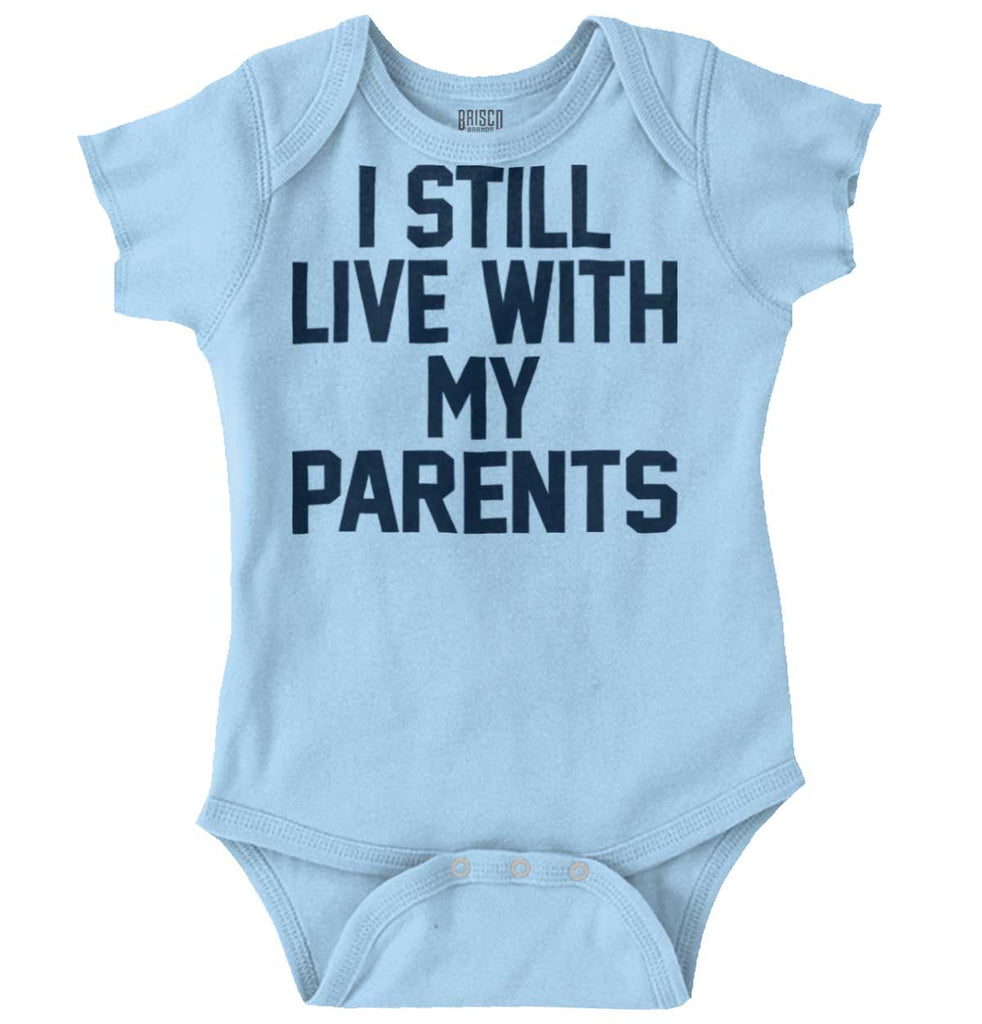 Live With My Parents Romper Bodysuit-Direct To Garment Print-Brisco Baby