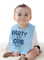 Party At My Crib Infant Baby Bib-Direct To Garment Print-Brisco Baby