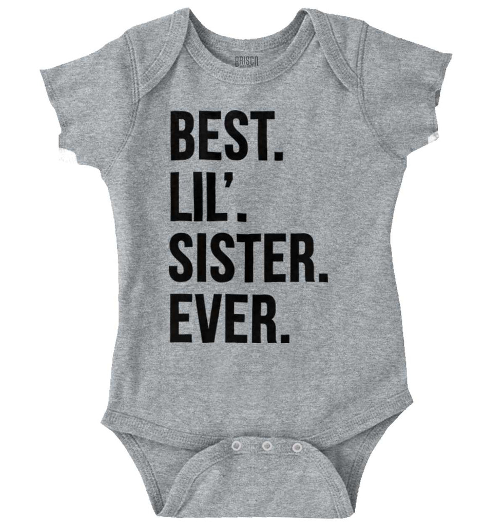 Best Lil Sister Ever Romper Bodysuit-Direct To Garment Print-Brisco Baby